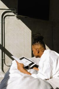 Person reading a book